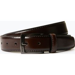 Joop - Męski pasek skórzany, brązowy. Pomarańczowe paski męskie JOOP!, w paski, ze skóry, eleganckie. Za 299,95 zł.