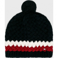 Tommy Hilfiger - Czapka. Czarne czapki zimowe męskie TOMMY HILFIGER, z dzianiny. Za 199,90 zł.