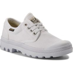 Trapery PALLADIUM - Pampa Ox Originale U 75331-101-M White/White. Białe półbuty damskie Palladium, z tworzywa sztucznego, bez obcasa, na płaskiej podeszwie, bez zapięcia. Za 329,00 zł.