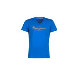 T-shirty z krótkim rękawem Pepe jeans EGGO V. Niebieskie t-shirty męskie Pepe Jeans, s, bez wzorów, z jeansu, bez kołnierzyka, krótkie. Za 92,70 zł.