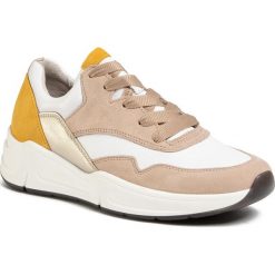 Sneakersy GABOR - 46.305.52 Weiss/Beige/Sun. Brązowe półbuty damskie Gabor, ze skóry. W wyprzedaży za 359,00 zł.
