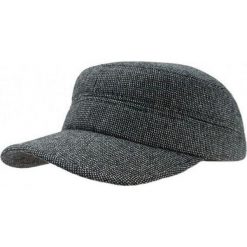 Szara Melanżowa Jesienno-Zimowa Męska Czapka z Daszkiem -Pako Jeans- Patrolówka, z Nausznikami CPAPJNSDASZEK532. Szare czapki męskie Pako Jeans, na zimę, w paski, z jeansu. Za 39,00 zł.