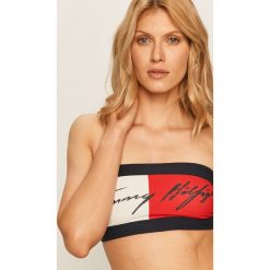 Tommy Hilfiger - Biustonosz. Niebieskie biustonosze TOMMY HILFIGER, z nadrukiem, z elastanu. Za 169,90 zł.