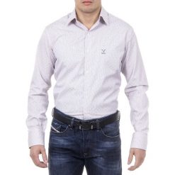 Koszula w kolorze biało-bordowym. Czerwone koszule męskie m, w paski, z bawełny. W wyprzedaży za 234,95 zł.