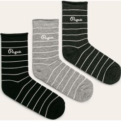 Pepe Jeans - Skarpetki Talia (3 pack). Czarne skarpetki damskie Pepe Jeans, bez wzorów, z elastanu. W wyprzedaży za 49,90 zł.
