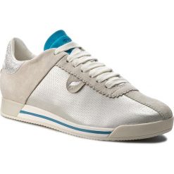 Sneakersy GEOX - D Chewa A D724MA 021BV C0997 Ecri/Platynowy. Brązowe półbuty damskie Geox, bez wzorów, ze skóry, bez obcasa, na płaskiej podeszwie, na sznurówki. W wyprzedaży za 289,00 zł.