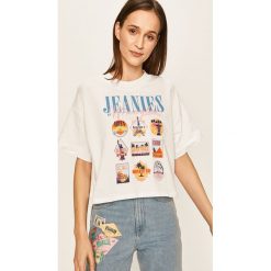Wrangler - T-shirt. Białe bluzki damskie Wrangler, s, z nadrukiem, z bawełny, casualowe, z okrągłym kołnierzem. W wyprzedaży za 94,90 zł.