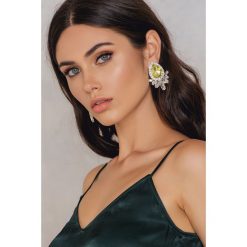 Kolczyki damskie: NA-KD Accessories Kolczyki z żółtymi kryształami – Multicolor,Yellow,Silver
