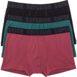 Bokserki (3 pary) bonprix zielony + czarny + czerwony. Niebieskie bokserki męskie bonprix. Za 23,97 zł.