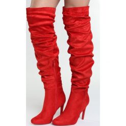 Buty zimowe damskie: Czerwone Kozaki Figment