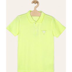 Guess Jeans - Polo dziecięce 118-175 cm. Żółte t-shirty chłopięce Guess Jeans, z aplikacjami, z bawełny, z krótkim rękawem. Za 159,90 zł.