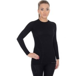 Topy sportowe damskie: Brubeck Koszulka damska z długim rękawem ACTIVE WOOL czarna r. M (LS12810)