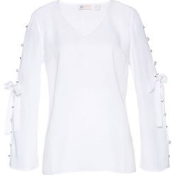 Tunika z perełkami bonprix biały. Białe tuniki damskie bonprix. Za 54,99 zł.