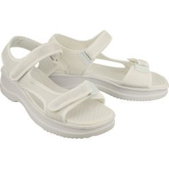 AZALEIA 320/323 white, sandały damskie. Białe sandały damskie Azaleia, bez wzorów, bez obcasa, na rzepy. Za 189,90 zł.