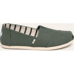 Toms - Espadryle Classic. Zielone espadryle damskie Toms, bez wzorów, z gumy, bez obcasa, na obcasie. W wyprzedaży za 199,90 zł.