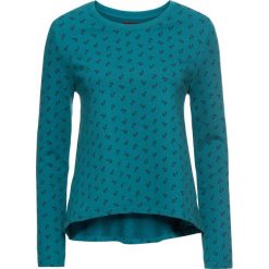 Bluza z nadrukiem, długi rękaw bonprix kobaltowy turkusowy z nadrukiem. Niebieskie bluzy damskie bonprix, z nadrukiem, z długim rękawem, długie, bez kaptura. Za 32,99 zł.