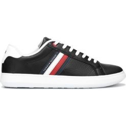 Tommy Hilfiger Tenisówki Czarny. Czarne trampki męskie TOMMY HILFIGER, bez wzorów, ze skóry, bez zapięcia. Za 462,95 zł.
