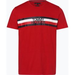 Tommy Hilfiger - T-shirt męski, czerwony. Czerwone t-shirty męskie TOMMY HILFIGER, xl, w paski, z bawełny, bez kołnierzyka. Za 139,95 zł.