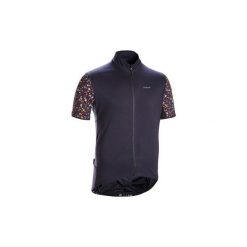 Koszulka krótki rękaw na rower szosowy RC500 TERRAZZO męska. Czarne koszulki męskie TRIBAN, m, bez wzorów, z poliesteru, bez kołnierzyka, z krótkim rękawem, krótkie. Za 149,99 zł.