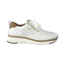 Tamaris Skórzane adidasy z zamkiem biały brązowy female biały/brązowy 36. Pomarańczowe sneakersy damskie Tamaris, ze skóry. Za 439,00 zł.