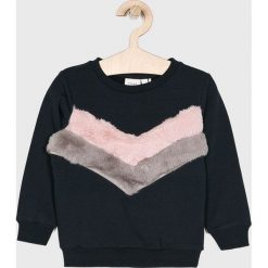 Name it - Bluza dziecięca 92-128 cm. Niebieskie bluzy dziewczęce Name it, z nadrukiem, z elastanu, bez rękawów, bez kaptura. W wyprzedaży za 49,90 zł.