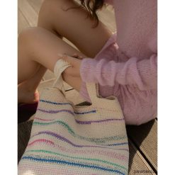 Szydełkowa torba typu shopper. Szare shopper bag damskie Pakamera, z bawełny. Za 459,00 zł.
