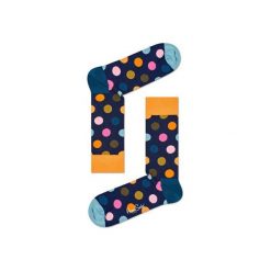 Skarpetki Happy Socks - Big Dot (BDO01-6006). Szare skarpetki damskie marki Happy Socks, w kolorowe wzory, z bawełny. Za 34,90 zł.