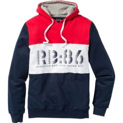 Bluza dresowa Slim Fit bonprix ciemnoniebieski. Niebieskie bluzy męskie bonprix, s, z nadrukiem, z dresówki, sportowe, bez kołnierzyka, bez rękawów, bez kaptura. Za 84,99 zł.