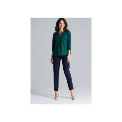 Bluzka L035 Zielony. Zielone bluzki damskie Lenitif, xl, bez wzorów, z dekoltem w serek, z długim rękawem. Za 119,00 zł.