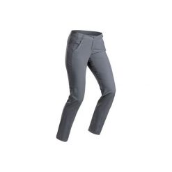 Spodnie turystyczne - MH100 - damskie. Szare spodnie damskie QUECHUA, l, z elastanu. Za 49,99 zł.