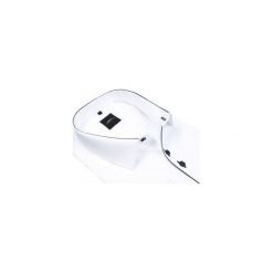 Biała koszula Mmer z granatową lamówką 131 NEW. Białe koszule męskie Mmer - Koszule męskie, m, bez wzorów, z bawełny, eleganckie, z kontrastowym kołnierzykiem, z długim rękawem. Za 107,10 zł.