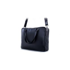 Czarna elegancka męska torba na ramię brodrene bl13, Kolor wnętrza: Czarny. Czarne torby męskie na ramię marki Brødrene, w paski, ze skóry ekologicznej, na ramię. Za 395,00 zł.