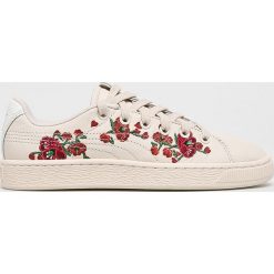 Puma - Buty Basket Cherry Bombs. Brązowe buty sportowe damskie Puma, z haftami, ze skóry, sportowe. W wyprzedaży za 299,90 zł.