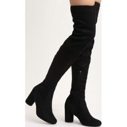 Czarne Kozaki Brace Yourself. Czarne buty zimowe damskie Born2be, z okrągłym noskiem, na wysokim obcasie, na słupku. Za 179,99 zł.
