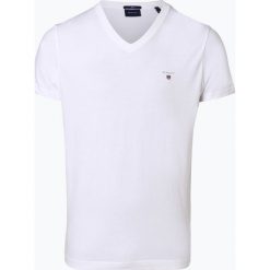 Gant - T-shirt męski, biały. Białe t-shirty męskie GANT, m, z haftami, z bawełny, klasyczne, z klasycznym kołnierzykiem. Za 129,95 zł.