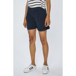 Tommy Hilfiger - Szorty Mia. Szare bermudy damskie TOMMY HILFIGER, z bawełny, casualowe, z podwyższonym stanem. W wyprzedaży za 299,90 zł.