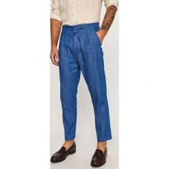 Scotch & Soda - Spodnie. Niebieskie spodnie męskie Scotch & Soda, z haftami, z bawełny. Za 559,90 zł.