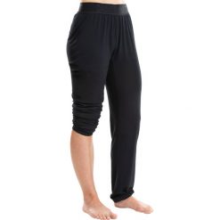 Spodnie do tańca nowoczesnego damskie. Czarne spodnie damskie DOMYOS, xs, bez wzorów, z elastanu, na fitness i siłownię. Za 59,99 zł.