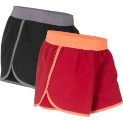 Szorty sportowe z mikrofazy (2 pary) bonprix czarny + pomarańczowo-czerwony. Czarne spodnie damskie bonprix, bez wzorów, sportowe. Za 75,98 zł.