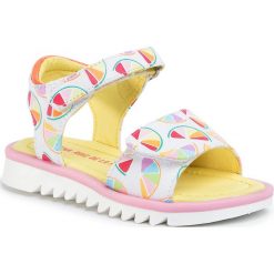 Sandały AGATHA RUIZ DE LA PRADA - 202961 M B-Blanco Y Mandarinas. Białe sandały dziewczęce Agatha Ruiz de la Prada, ze skóry ekologicznej, bez zapięcia. Za 159,00 zł.