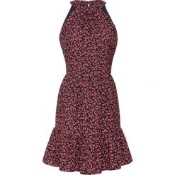 Sukienka z nadrukiem bonprix ciemnoniebiesko-brązowy marsala wzorzysty. Niebieskie sukienki damskie bonprix, z nadrukiem, bez kołnierzyka, bez rękawów. Za 49,99 zł.