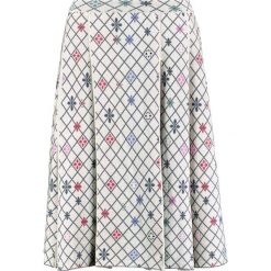 Ivko SKIRT WITH PLEATS Spódnica trapezowa offwhite. Czarne spódniczki trapezowe marki Ivko, z bawełny. W wyprzedaży za 377,30 zł.