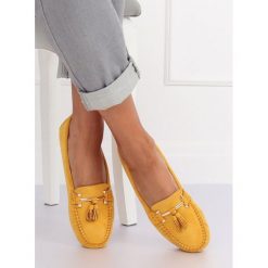 Mokasyny damskie żółte SEVIL. Żółte mokasyny damskie FunKee.pl, z zamszu, eleganckie. Za 100,99 zł.