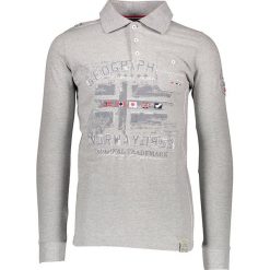Koszulka polo w kolorze szarym. Szare koszulki męskie Geographical Norway Men, xxl, z haftami, z bawełny, polo, bez rękawów. W wyprzedaży za 99,95 zł.