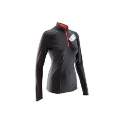 Bluza do biegania długi rękaw TRAIL damska. Szare bluzy damskie KALENJI, xl, bez wzorów, z elastanu, z długim rękawem, długie, bez kaptura, do biegania. Za 69,99 zł.