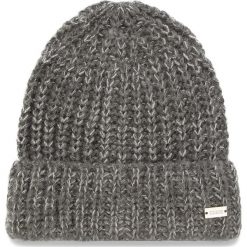 Czapka GUESS - AW7882 WOL01 M GRY. Szare czapki damskie Guess, na zimę, z aplikacjami, z materiału. W wyprzedaży za 69,00 zł.