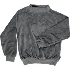 Bluza w kolorze szarym. Szare bluzy niemowlęce Småfolk, z aplikacjami, z weluru, bez rękawów, bez kaptura. W wyprzedaży za 95,95 zł.