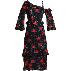 Sukienki: Fashion Union Petite FLORAL PRINT MIDI DRESS WITH ONE SHOULDER Długa sukienka multicolor