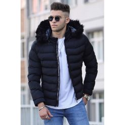 Kurtka męska DEXTER BLACK. Czarne płaszcze męskie Kurtka męska DEXTER BLACK, na zimę, s, bez wzorów, bez kaptura. W wyprzedaży za 179,00 zł.