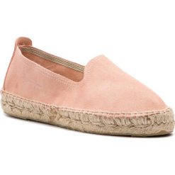Espadryle MANEBI - Slippers W W 1.4 N0 Pastel Rose. Różowe espadryle damskie Manebi, bez wzorów, ze skóry, bez obcasa, na płaskiej podeszwie, bez zapięcia. W wyprzedaży za 299,00 zł.